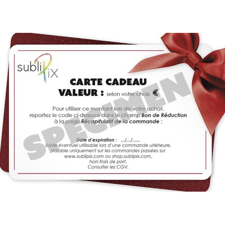Carte cadeau SubliPix