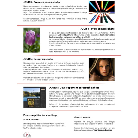 Stage Nature et Portrait 6 jours en Périgord Noir - Programme 2
