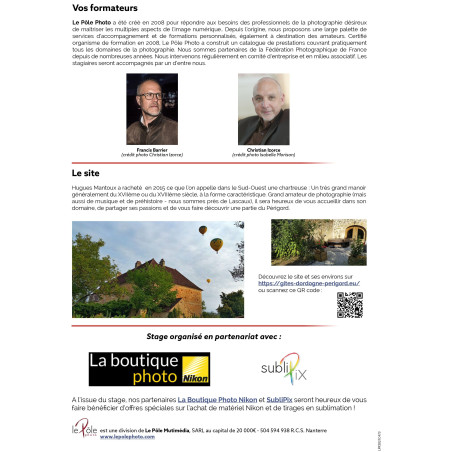 Stage Nature et Portrait 6 jours en Périgord Noir - Détail