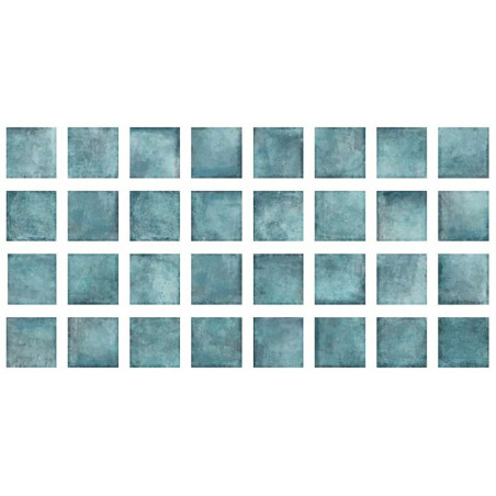 Carrelage sol mur piscine en grès cérame motif Singapour Bleu